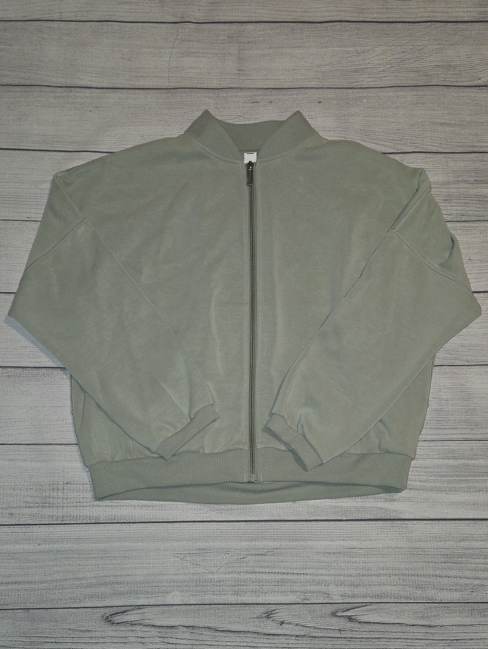 Lululemon Women's Brushed Softstreme Oversized Bomber Jacket Fog Green Size S